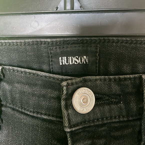 Hudson Black Skinny Jeans denim and spandex blend preowned no damage color wear - Picture 6 of 8